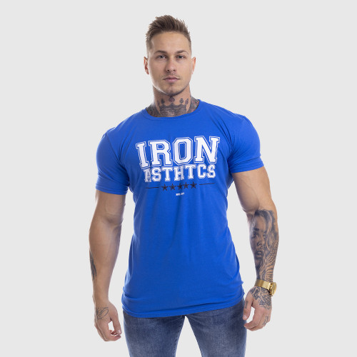 Férfi fitness póló Iron Aesthetics VARSITY, kék