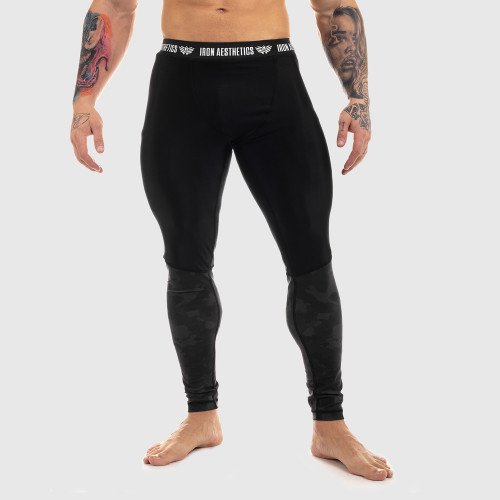Férfi leggings Iron Aesthetics Black Camo