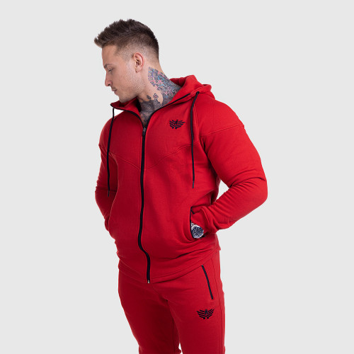 Cipzáros fitness pulóver Iron Aesthetics ROUND, piros