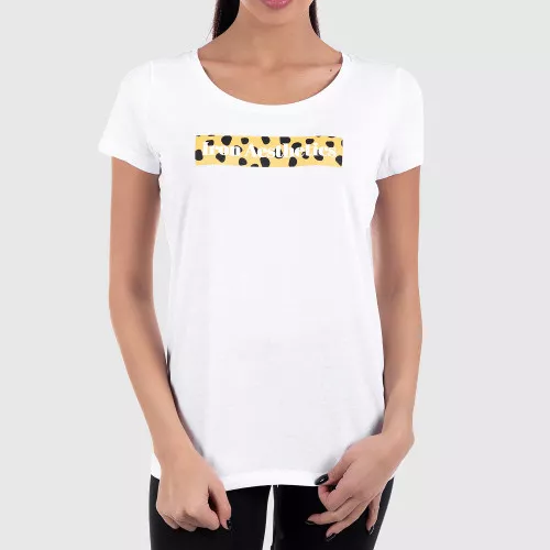 Női fitness póló Iron Aesthetics Light Gepard, fehér