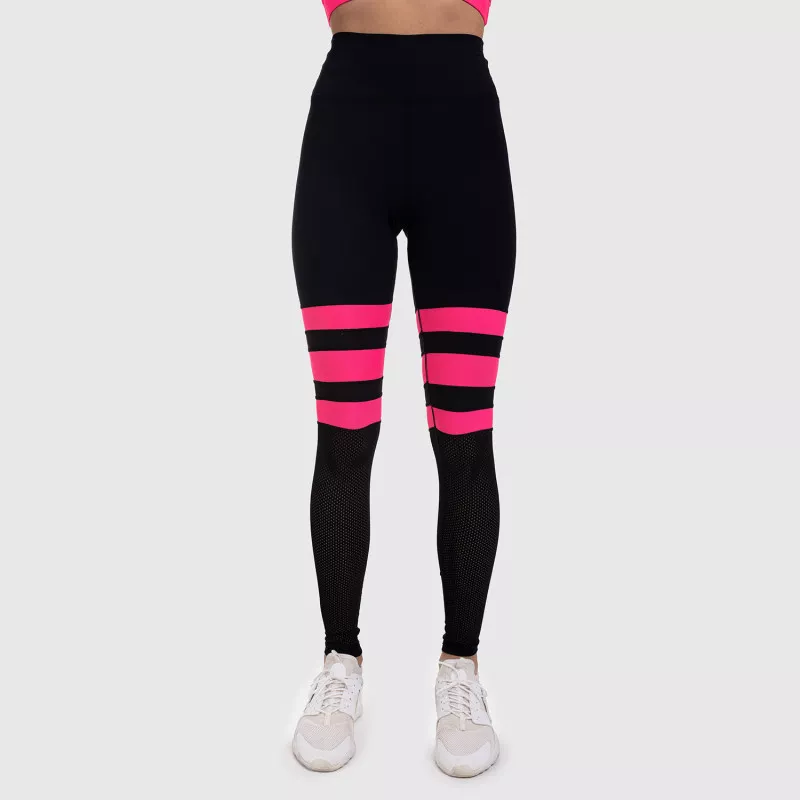 Női leggings NET Stripes - Iron Aesthetics, NEON PINK-5