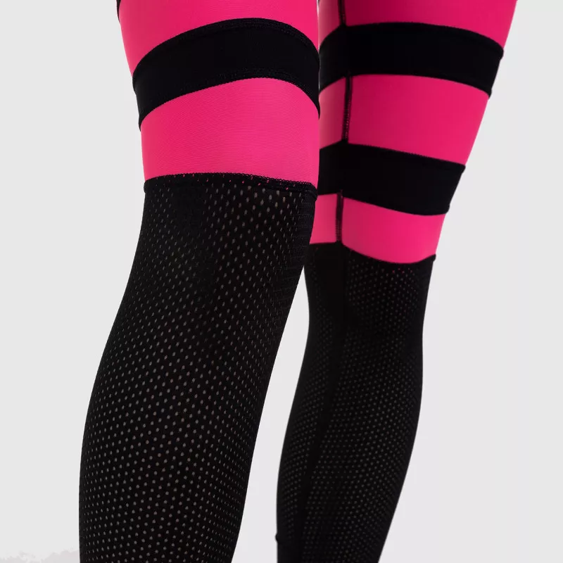 Női leggings NET Stripes - Iron Aesthetics, NEON PINK-6