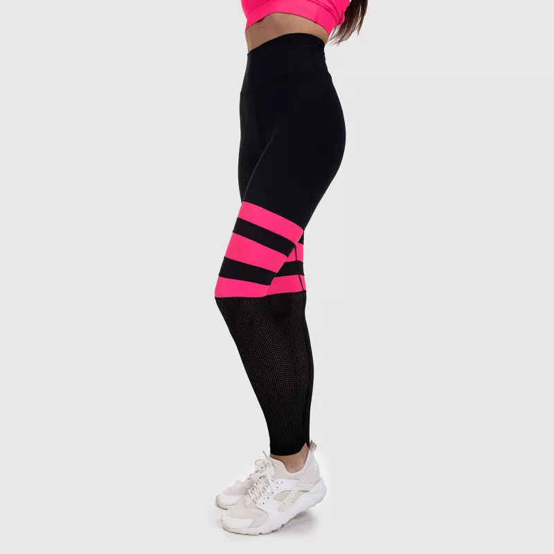 Női leggings NET Stripes - Iron Aesthetics, NEON PINK-9