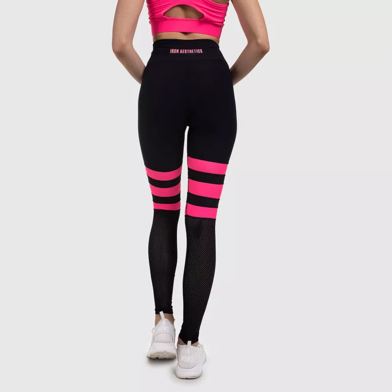 Női leggings NET Stripes - Iron Aesthetics, NEON PINK-10