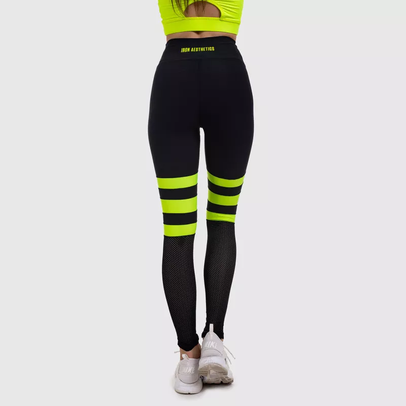 Női leggings NET Stripes - Iron Aesthetics, NEON YELLOW-3