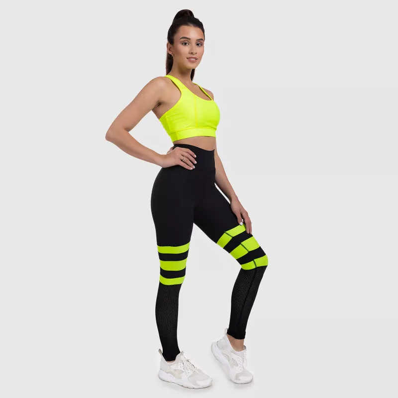 Női leggings NET Stripes - Iron Aesthetics, NEON YELLOW-9