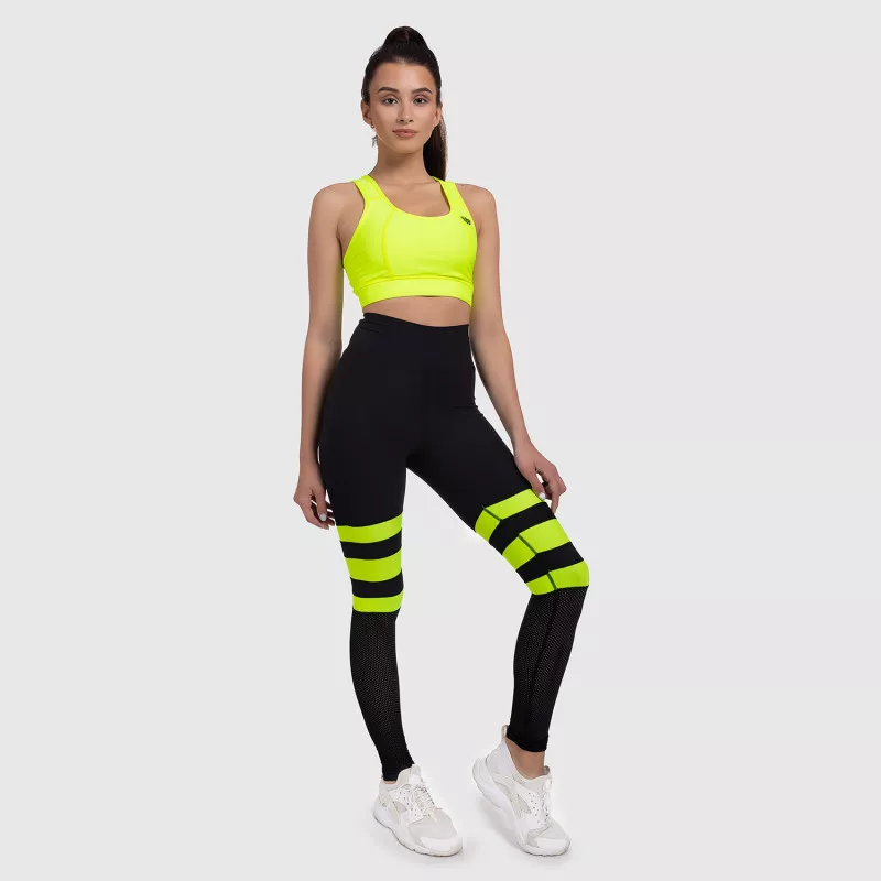 Női leggings NET Stripes - Iron Aesthetics, NEON YELLOW-10