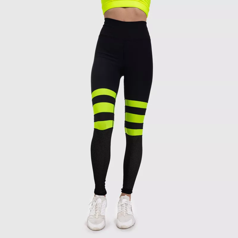 Női leggings NET Stripes - Iron Aesthetics, NEON YELLOW-12