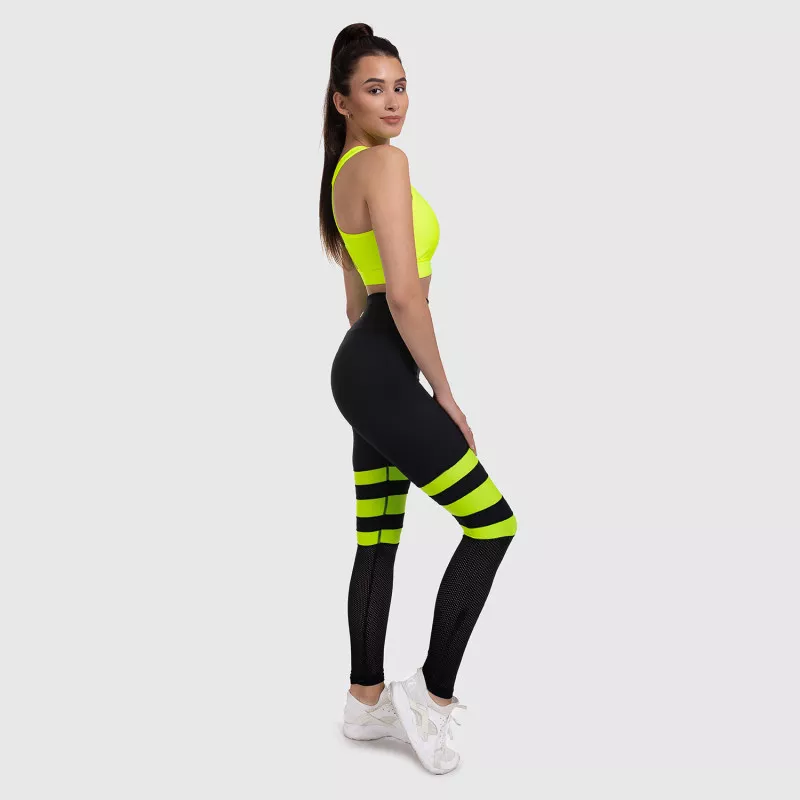 Női leggings NET Stripes - Iron Aesthetics, NEON YELLOW-14
