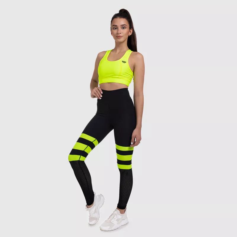 Női leggings NET Stripes - Iron Aesthetics, NEON YELLOW-16
