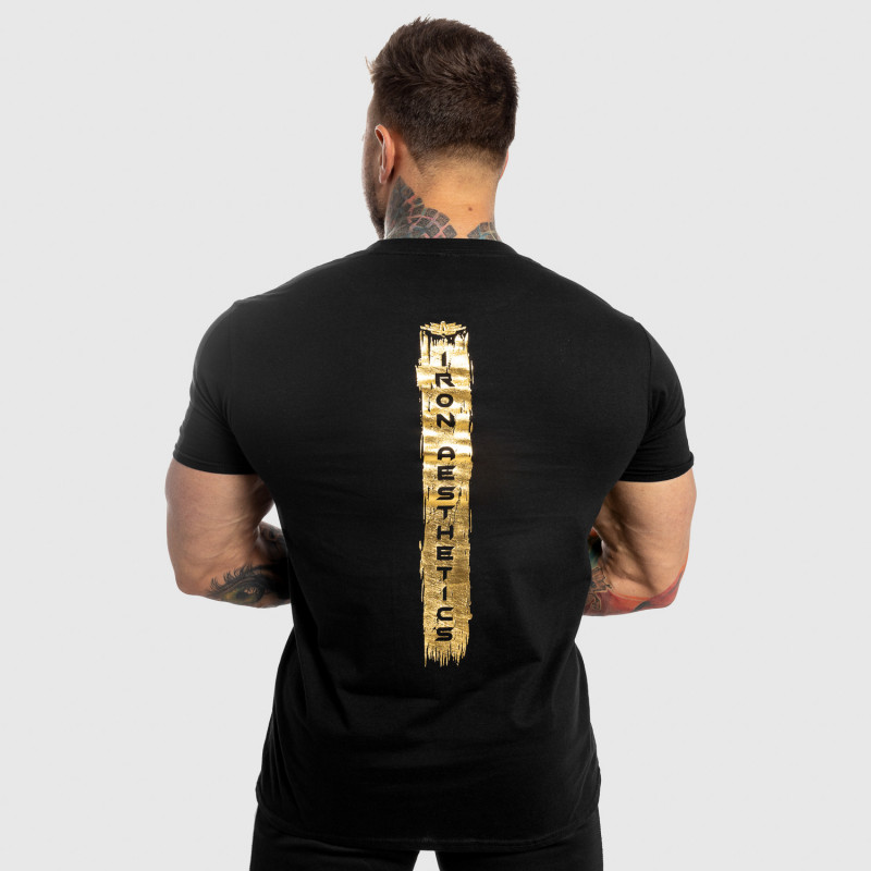 Férfi fitness póló Iron Aesthetics Force, black&gold-2