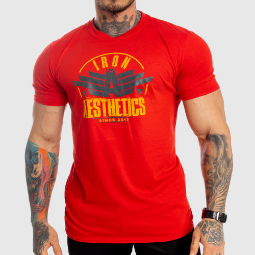Férfi fitness póló Iron Aesthetics Force, piros