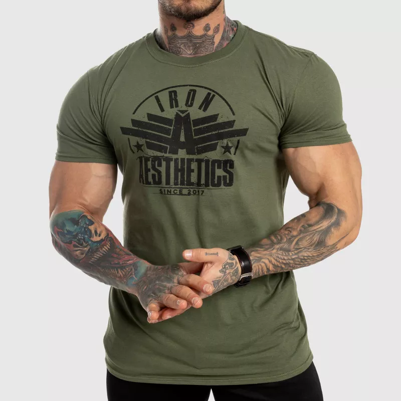 Férfi fitness póló Iron Aesthetics Force, zöld-1