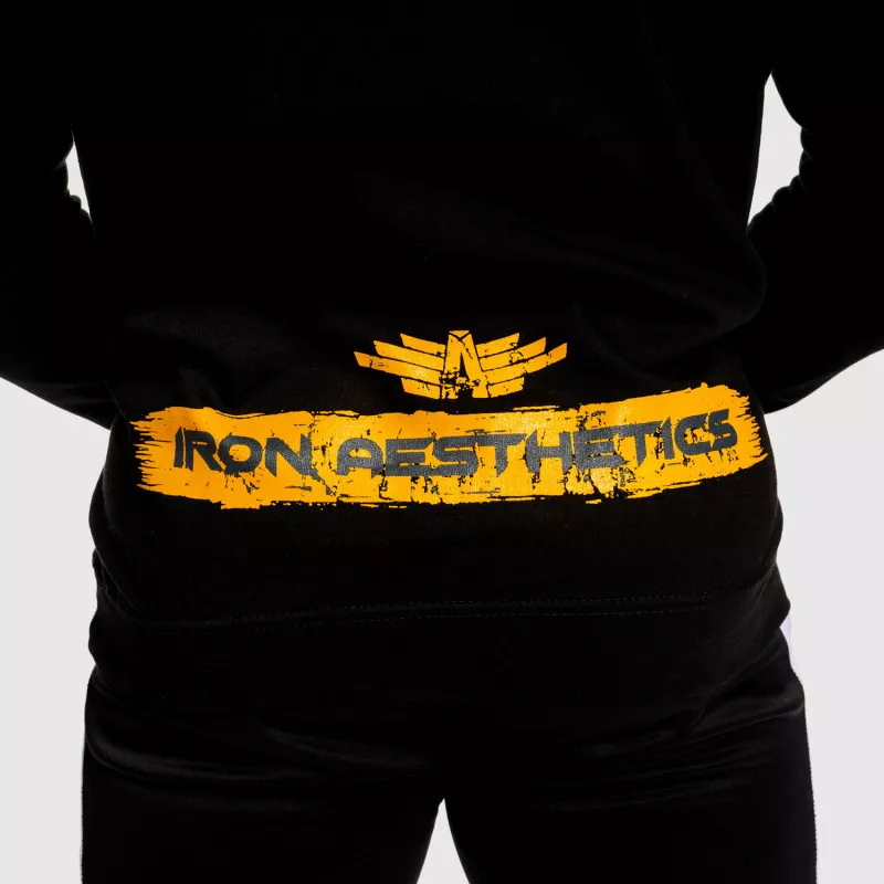 Fitness cipzár nélküli pulóver Iron Aesthetics Force, fekete-6