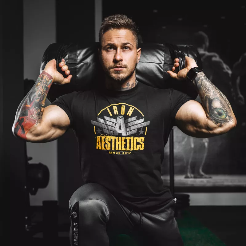 Férfi fitness póló Iron Aesthetics Force, fekete-3