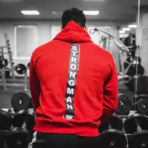 Fitness pulóver cipzár nélkül Iron Aesthetics Strongman, piros