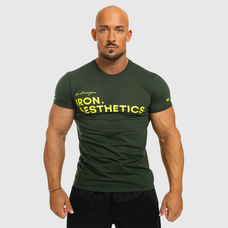 Férfi fitness póló Iron Aesthetics Be Stronger, zöld-3