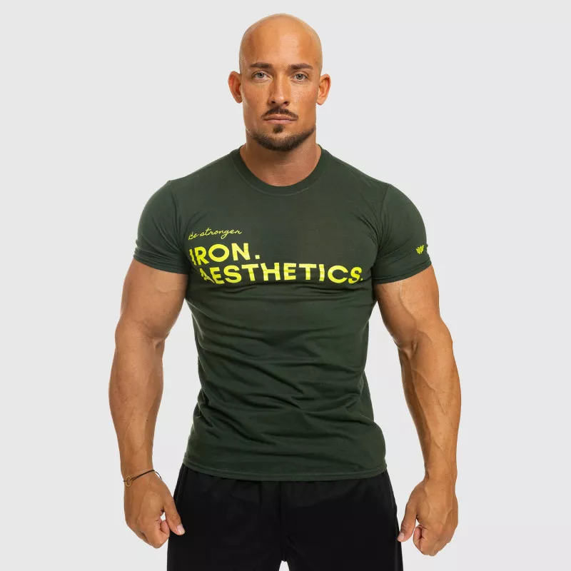 Férfi fitness póló Iron Aesthetics Be Stronger, zöld-4
