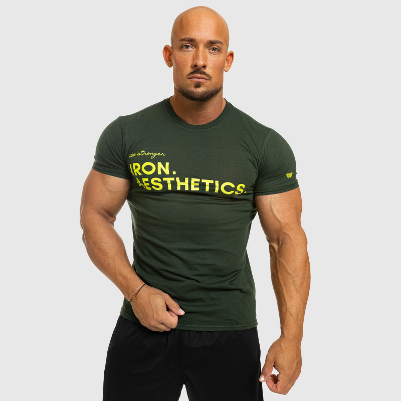 Férfi fitness póló Iron Aesthetics Be Stronger, zöld-4