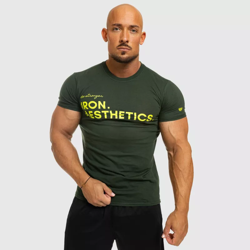 Férfi fitness póló Iron Aesthetics Be Stronger, zöld-5