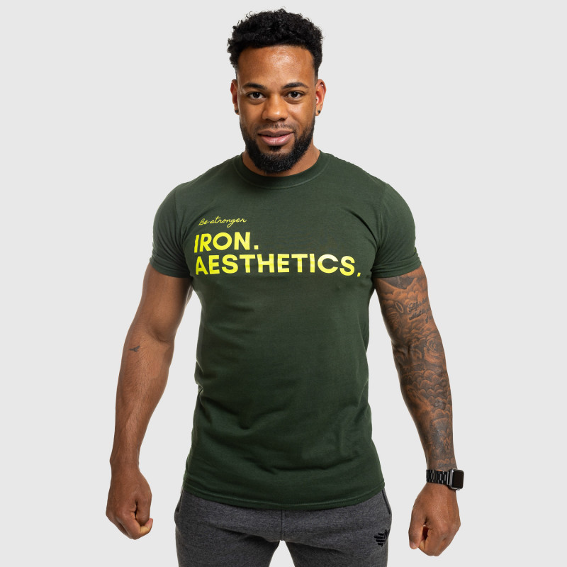 Férfi fitness póló Iron Aesthetics Be Stronger, zöld-11
