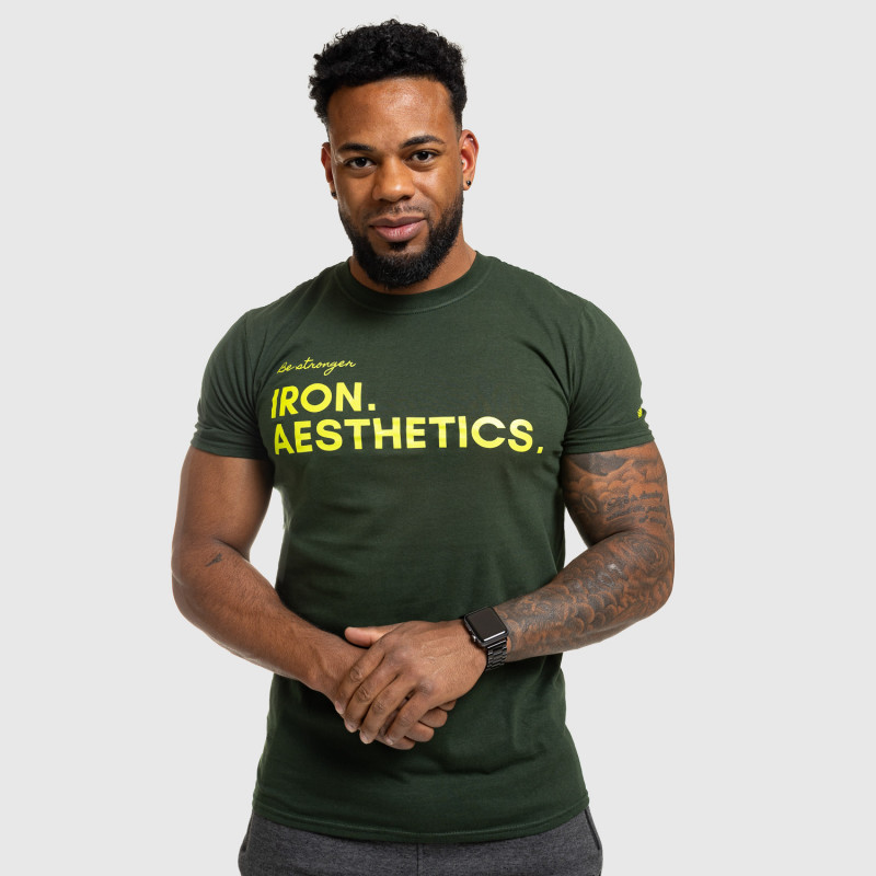 Férfi fitness póló Iron Aesthetics Be Stronger, zöld-12