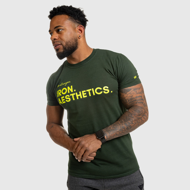 Férfi fitness póló Iron Aesthetics Be Stronger, zöld-13