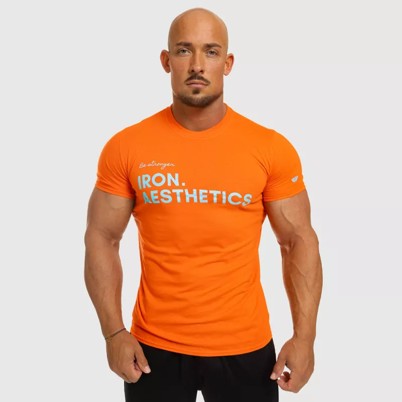 Férfi fitness póló Iron Aesthetics Be Stronger, narancssárga-4