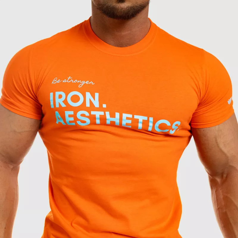 Férfi fitness póló Iron Aesthetics Be Stronger, narancssárga-6
