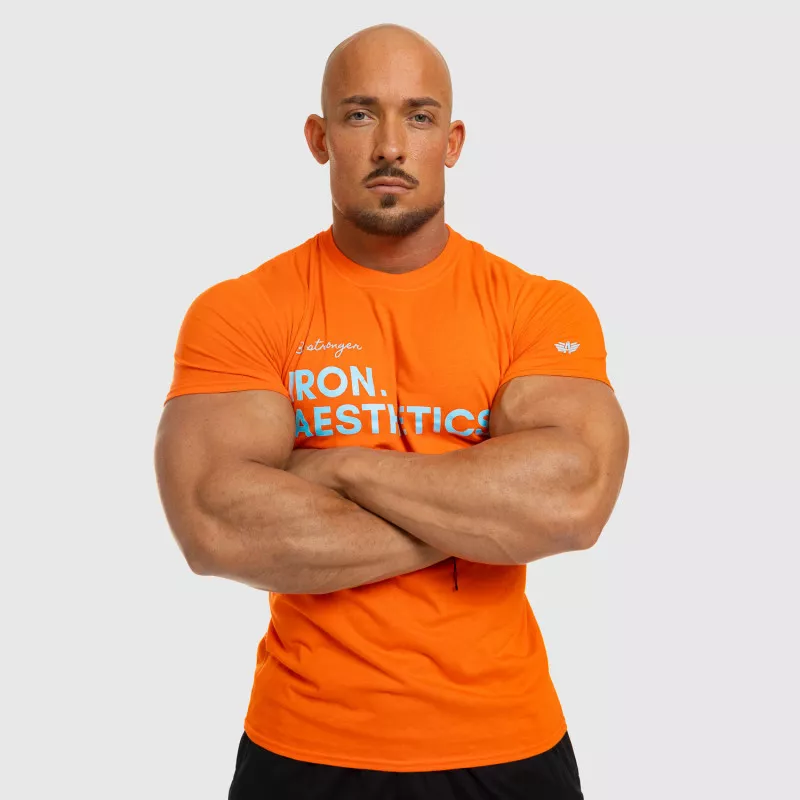 Férfi fitness póló Iron Aesthetics Be Stronger, narancssárga-7