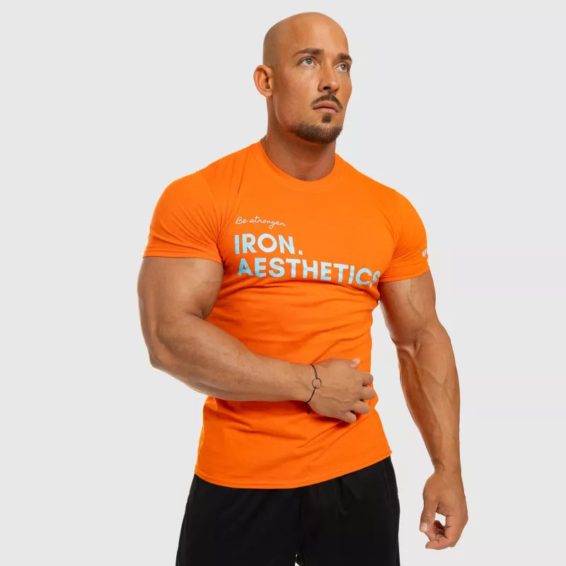 Férfi fitness póló Iron Aesthetics Be Stronger, narancssárga-9
