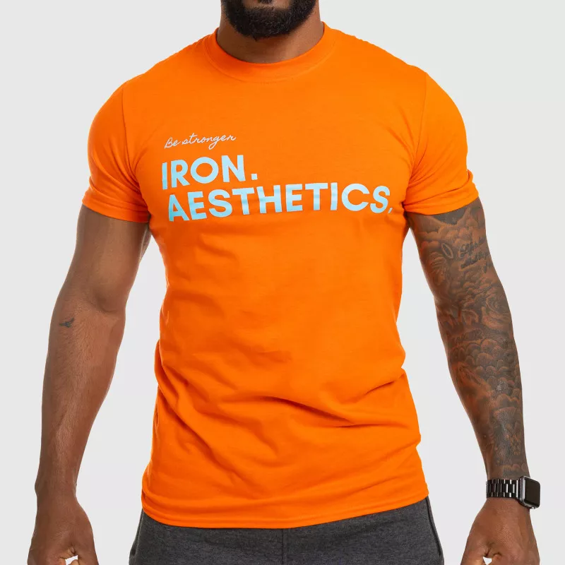 Férfi fitness póló Iron Aesthetics Be Stronger, narancssárga-11