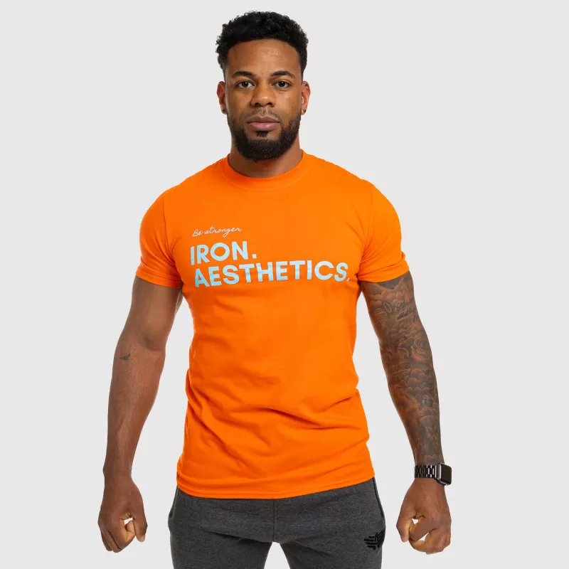 Férfi fitness póló Iron Aesthetics Be Stronger, narancssárga-12