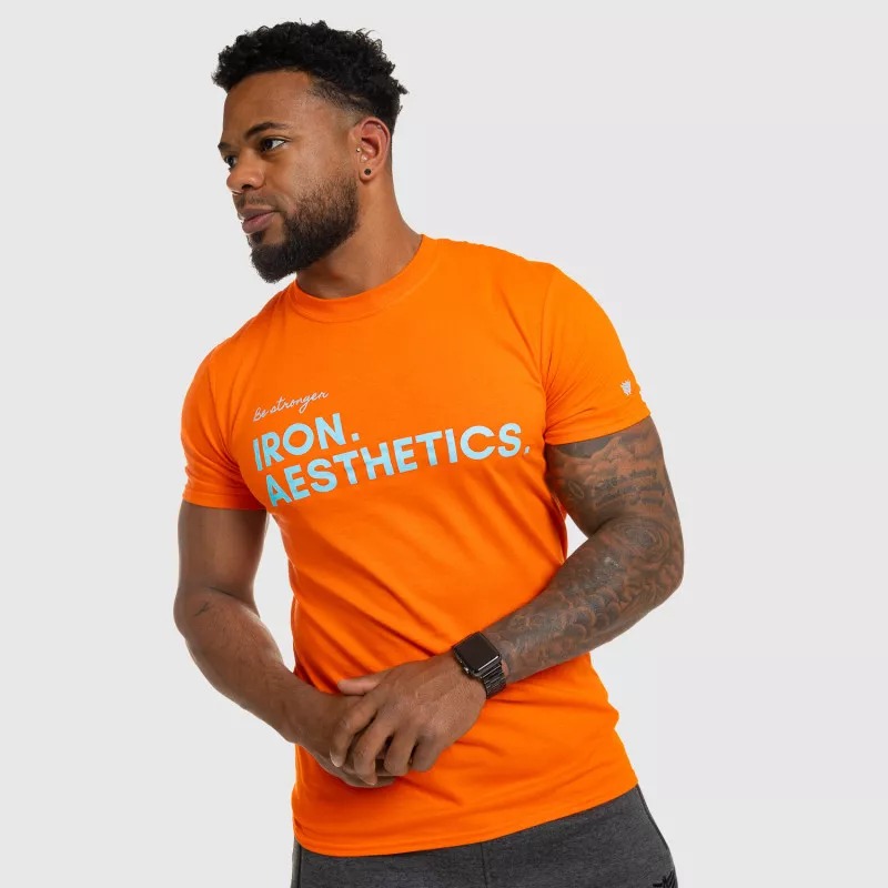 Férfi fitness póló Iron Aesthetics Be Stronger, narancssárga-13