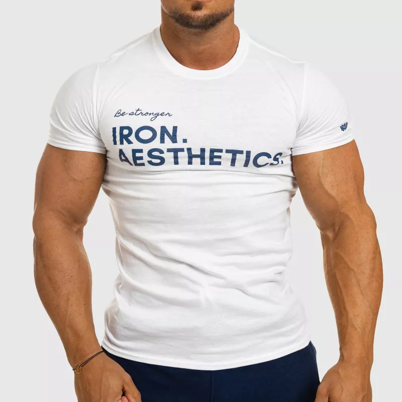Férfi fitness póló Iron Aesthetics Be Stronger, fehér-1