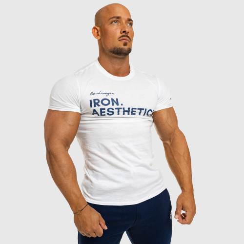 Férfi fitness póló Iron Aesthetics Be Stronger, fehér