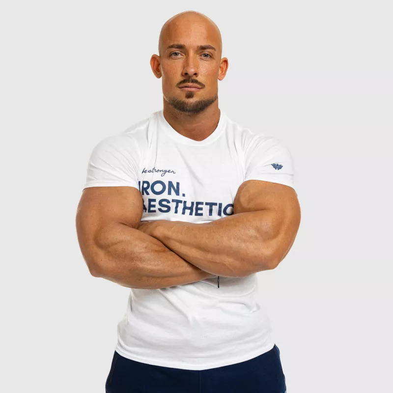 Férfi fitness póló Iron Aesthetics Be Stronger, fehér-8