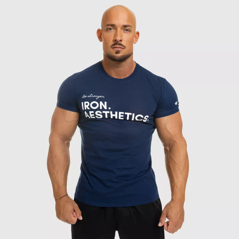 Férfi fitness póló Iron Aesthetics Be Stronger, kék-5
