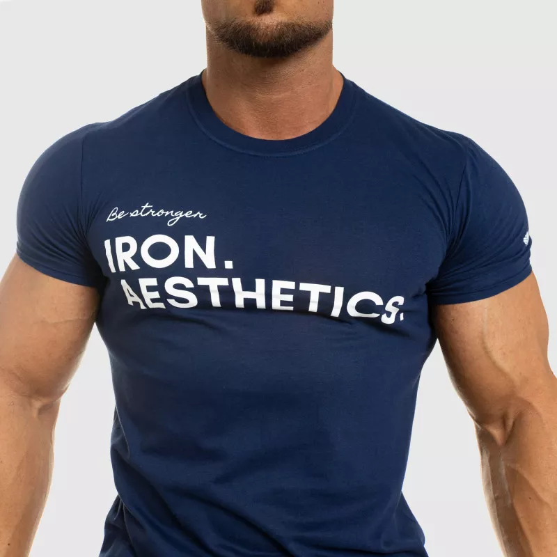 Férfi fitness póló Iron Aesthetics Be Stronger, kék-6