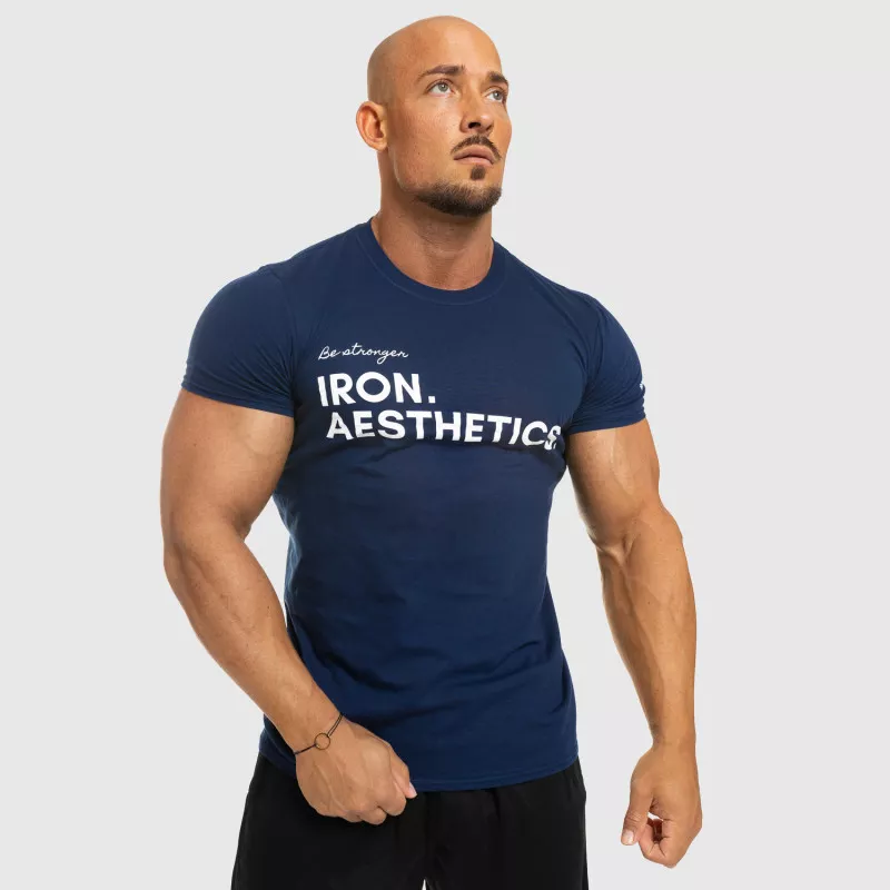 Férfi fitness póló Iron Aesthetics Be Stronger, kék-9