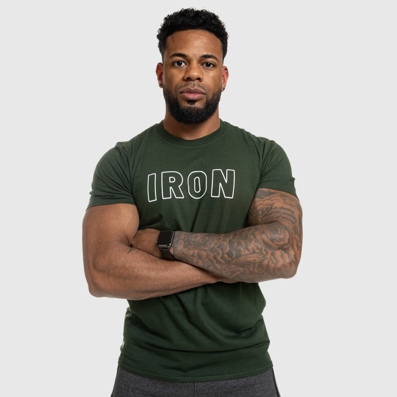 Férfi fitness póló IRON, zöld-4