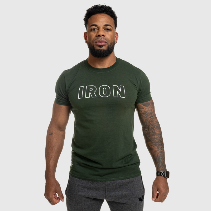 Férfi fitness póló IRON, zöld-6
