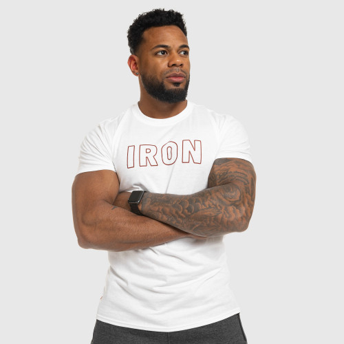 Férfi fitness póló IRON, fehér
