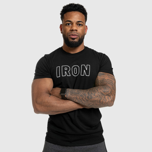 Férfi fitness póló IRON, fekete