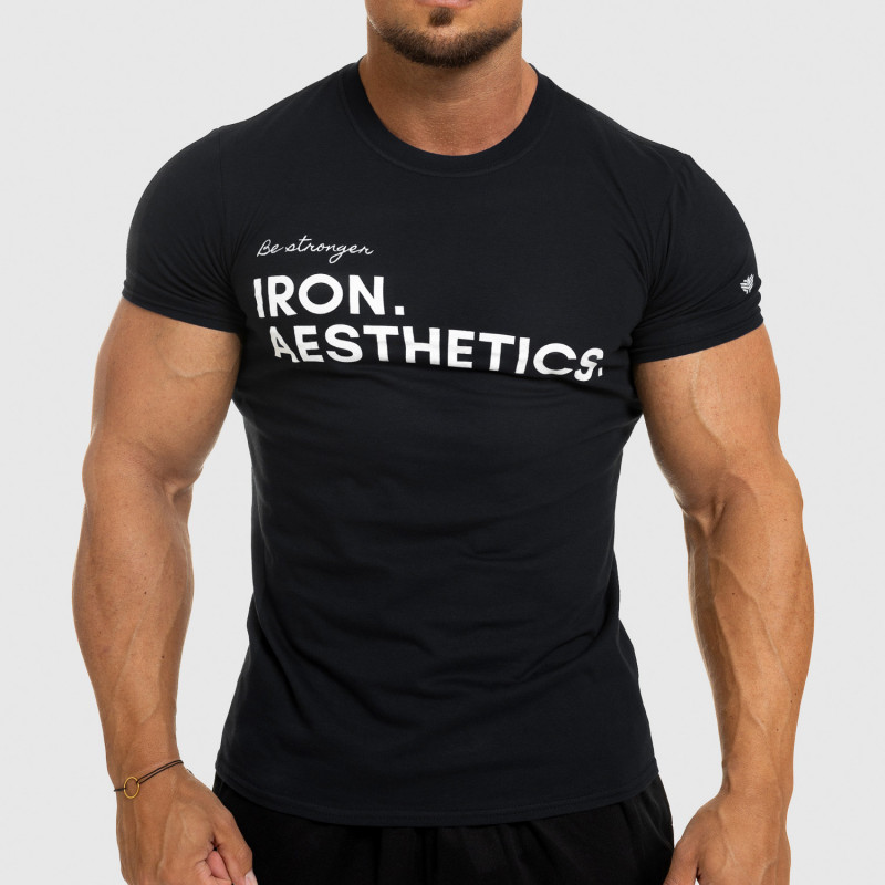 Férfi fitness póló Iron Aesthetics Be Stronger, fekete-1
