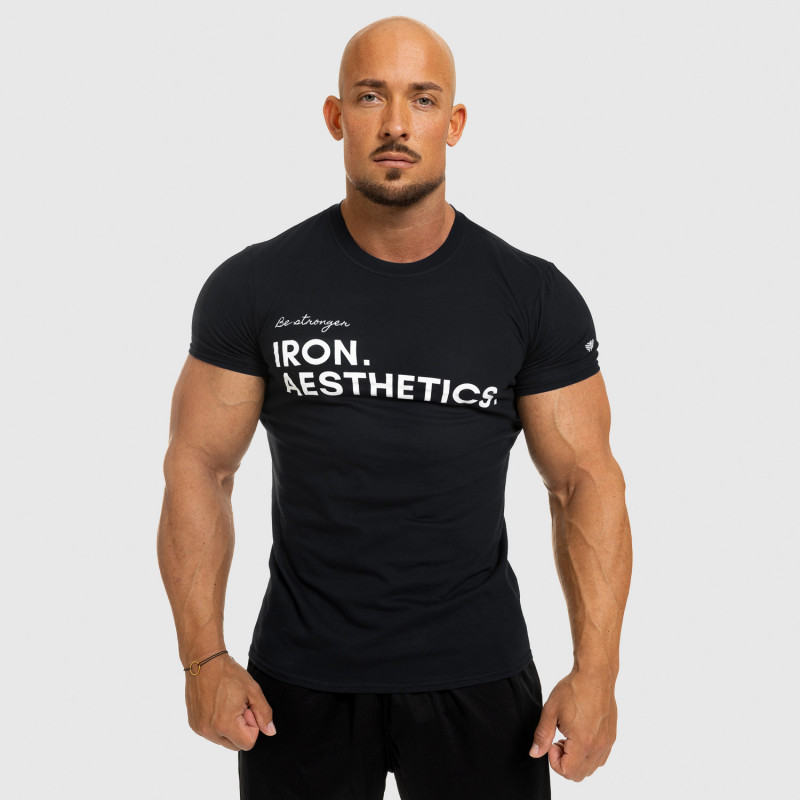 Férfi fitness póló Iron Aesthetics Be Stronger, fekete-4