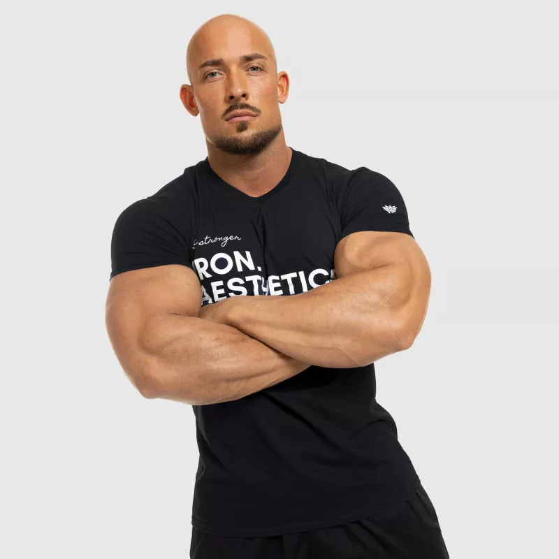 Férfi fitness póló Iron Aesthetics Be Stronger, fekete-7