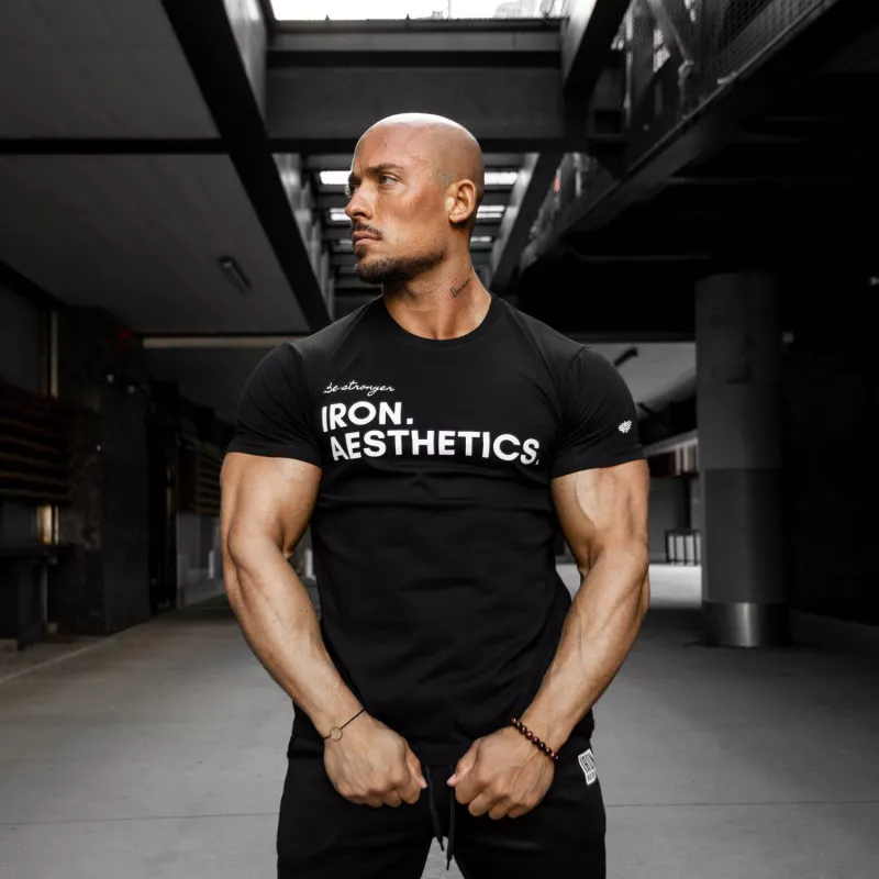 Férfi fitness póló Iron Aesthetics Be Stronger, fekete-2