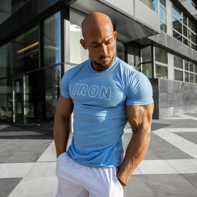 Férfi fitness póló IRON, kék-3